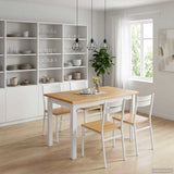Dining Table EKAI White 112 x 70 x 76.5 cm Solid Pine Wood 42037008