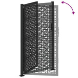 Garden Gate Black 100x175 cm Steel Cross Design 4101002