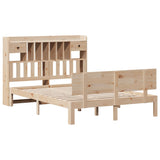 ZNTS Bookcase Bed without Mattress 140x190cm Solid Wood Pine 3322684