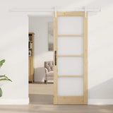 Sliding Door Manual Brown 73.5 x 198.5 cm Wood and metal 3332407