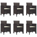 Garden Dining Set 7 pcs Brown Polt rattan 3378721