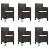 Garden Dining Set 7 pcs Brown Polt rattan 3378721