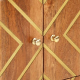 Side Cabinet Brown and Black 60x33.5x75 cm Solid Wood Mango 356809