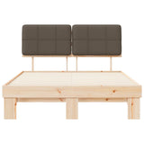 Bed Frame with Upholstered Headboard Natural and Taupe 877437