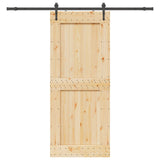 Sliding Door NARVIK Natural and Black 95 x 210 cm 3445345