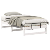 Bed Frame White 75 x 190 cm Solid Pine Wood 873155