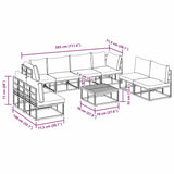 Garden Sofa Set with Cushion 9 pcs Black Aluminium 3378853