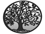 Round Garden Mirror Black Iron, Glass Medium Decorative Inlays 318370