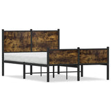 Metal Bed Frame without Mattress Smoked Oak 120x200 cm 4007848