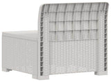 1-Seater Garden Sofa Rattan Look PP White 8011778