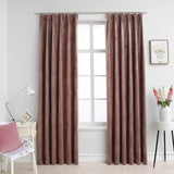 ZNTS Blackout Curtains 2pcs with Hooks Velvet Antique Pink 140x245cm 134526