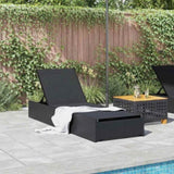 Sun Lounger Reclining Black 200.5 x 70 x 75 cm Poly Rattan 42004125