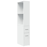 Narrow Bathroom Cupboard with Wheels White Engineered Wood 855295