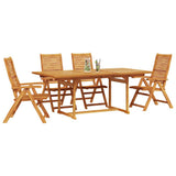 Garden Dining Set Folding 5 pcs Brown Solid Acacia Wood 3375716