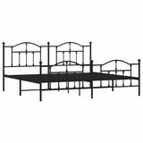 Metal Bed Frame without Mattress with Footboard Black 193x203cm 353463