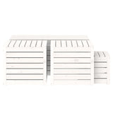 4 Piece Garden Box Set White Solid Wood Pine 3154667