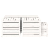 4 Piece Garden Box Set White Solid Wood Pine 3154667