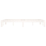 Bed Frame without Mattress White Solid Wood Pine 120x200cm 810361