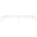 Bed Frame without Mattress White Solid Wood Pine 120x200cm 810361