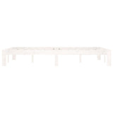 Bed Frame without Mattress White Solid Wood Pine 120x200cm 810361