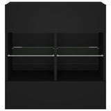 TV Wall Cabinet with LED Lights Black 58.5x30x60.5 cm 837093