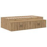 Storage Bed Frame Artisan oak 90 x 190 cm Engineered wood 3335212