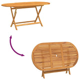 Folding Garden Table 160x85x75 cm Solid Eucalyptus Wood 312454
