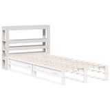 Headboard with Shelves White 90 cm Solid Wood Pine 850897