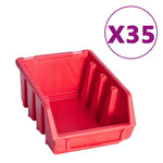 ZNTS 141 Piece Storage Bin Kit with Wall Panels Red and Black 150814