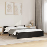 Bed Frame without Mattress Black Solid Wood 135x190 cm Double Double 815023
