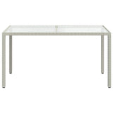 Garden Table 150x90x75 cm Tempered Glass and Poly Rattan White 316709