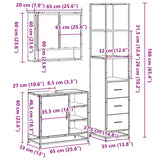 ZNTS 3 Piece Bathroom Furniture Set Brown Oak Engineered Wood 3301179