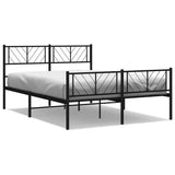 Metal Bed Frame without Mattress with Footboard Black 135x190cm 372196