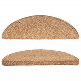 Stair Mats 15 pcs 56x17x3 cm Beige Half Round 133894