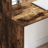 Desk with Shelf Smoked Oak 102 x 50 x 124 cm Engineered Wood 869358