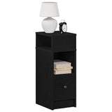 Bedside Cabinet with Drawer Black 25x31x66 cm 858616