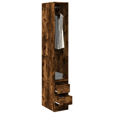 Wardrobe Smoked Oak 30x50x200 cm Engineered Wood 3307742