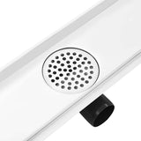ZNTS Shower Drain with 2-in-1 Cover 103x14 cm Stainless Steel 146011