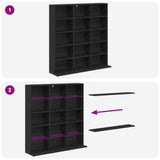CD Cabinet Black Oak 96 x 23.5 x 97.5 cm Engineered Wood 8012667