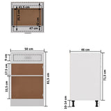 Drawer Bottom Cabinet Lyon White 50x46x81.5 cm Engineered Wood 801220
