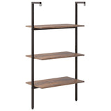 3-Tier Leaning Shelf Dark Brown and Black 64x35x120.5 cm 336380