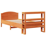 Bed Frame without Mattress Wax Brown 100x200 cm Solid Wood Pine 3306242