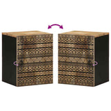 Bathroom Hanging Cabinet Black 38x33.5x48 cm Solid Wood Mango 4018648