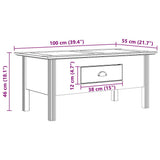 Coffee Table with Drawer BODO Honey Brown 100 x 55 x 45.8 cm 42023483