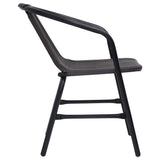 Garden Chair Set of 8 Black Plastic rattan, steel Stackable 3107705
