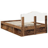 Bed Frame with Headboard Old Wood 120 x 190 cm Solid Pine Wood 3412932