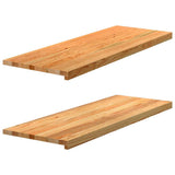 Window Sills 2 pcs Light Brown 110x40x2 cm Solid Wood Oak 4009161