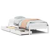 Bed Frame without Mattress White 90x190 cm Single Solid Wood Pine 3301423