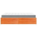 Bed with Mattress Wax Brown 160x200 cm Solid Wood Pine 3281930
