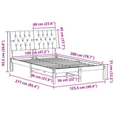 Bed Frame with Upholstered Headboard Brown 120 x 200 cm 878820